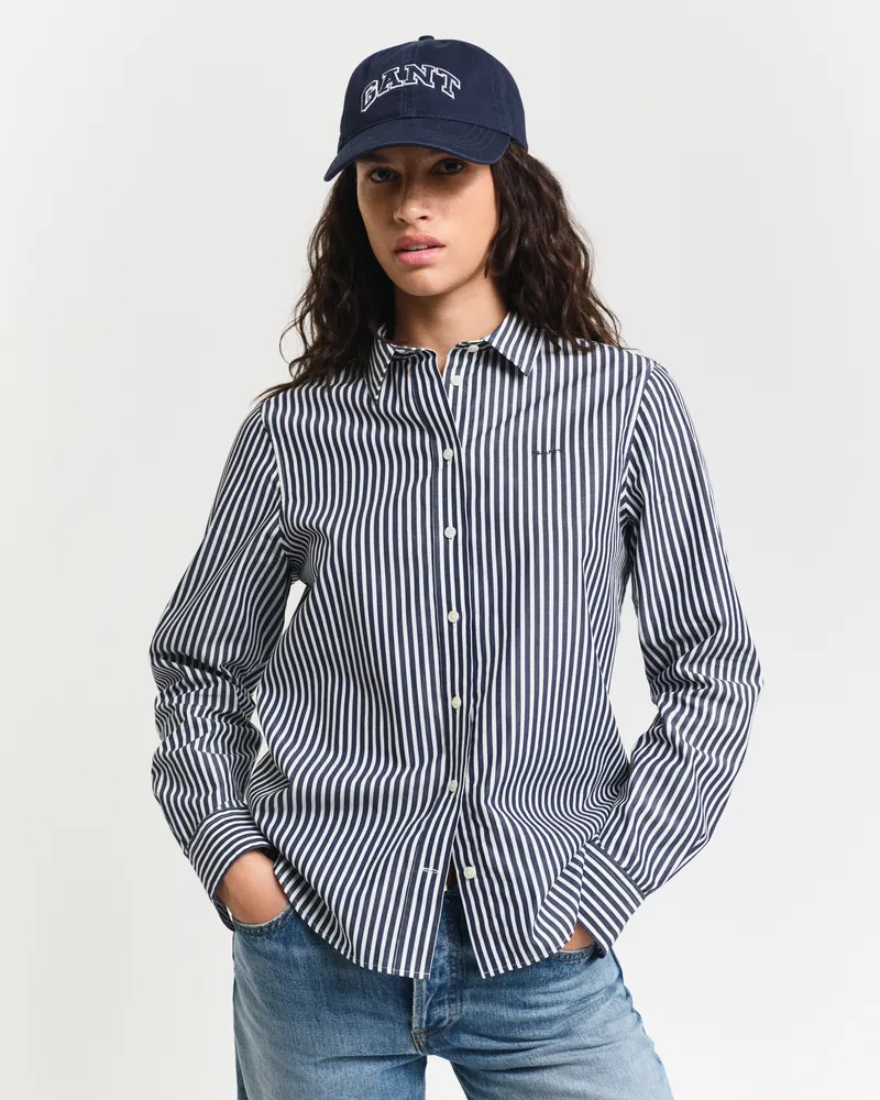 Gant Damen Regular Fit Classic Popeline Bluse mit Streifen 