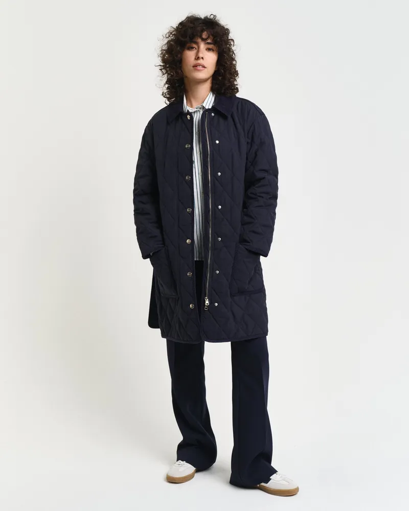 Gant Damen Steppmantel mit Corddetails 