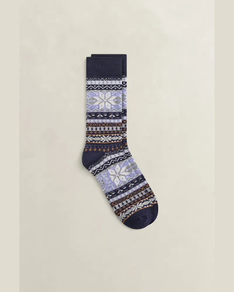 Gant Herren Socken mit Fair-Isle-Muster DARK NAVY MELANGE Dark
