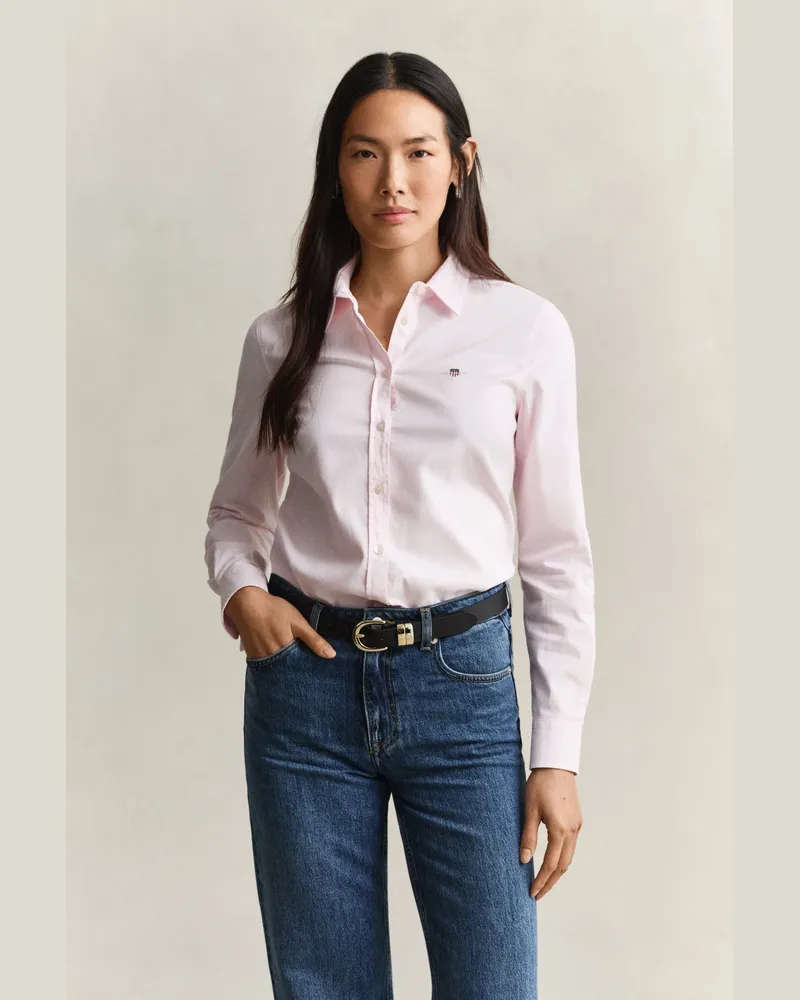 Gant Damen Classic Slim Fit Oxford-Bluse mit Stretch LIGHT Rosa Light