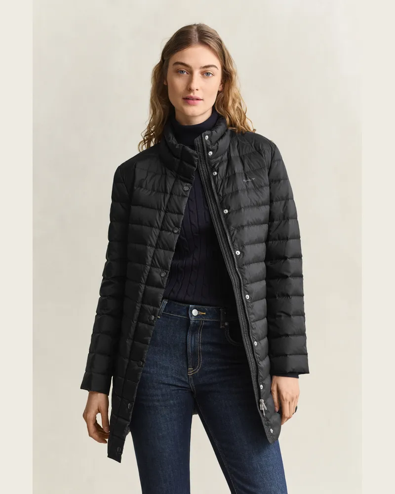 Gant Damen Leichter Daunenmantel Schwarz Schwarz