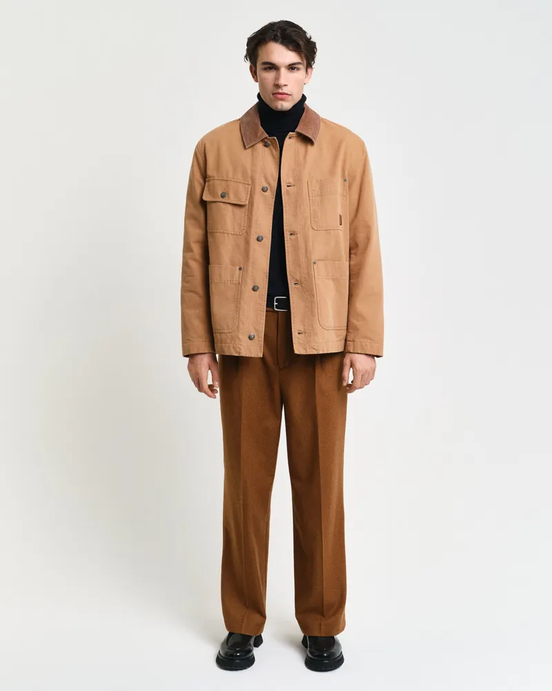 Gant Herren Relaxed Fit Anzughose aus Wollflanell 