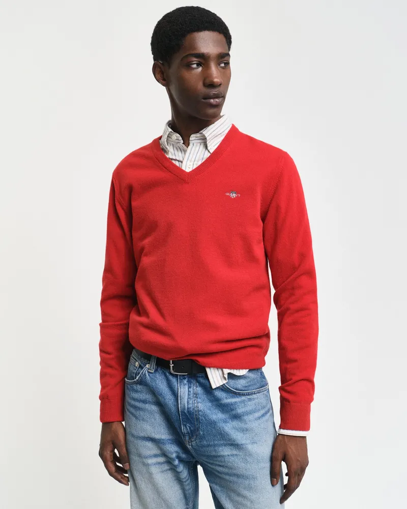 Gant Herren Superfine Lambswool V-Neck Pullover 