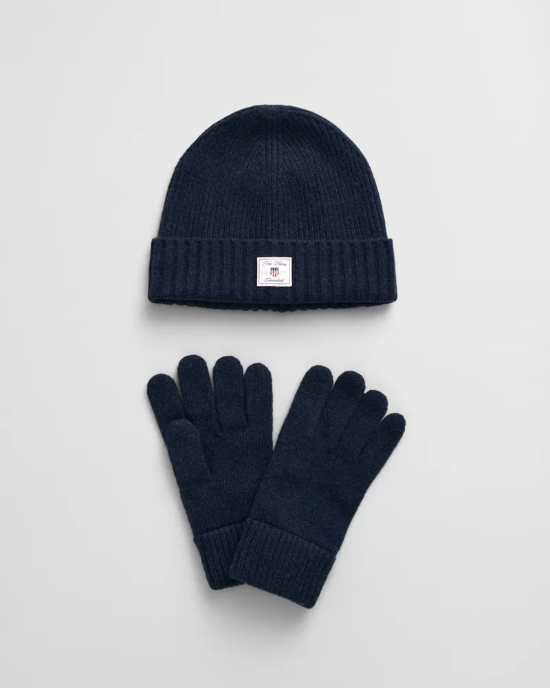 Gant Herren G Beanie und Handschuhe im Geschenkset 