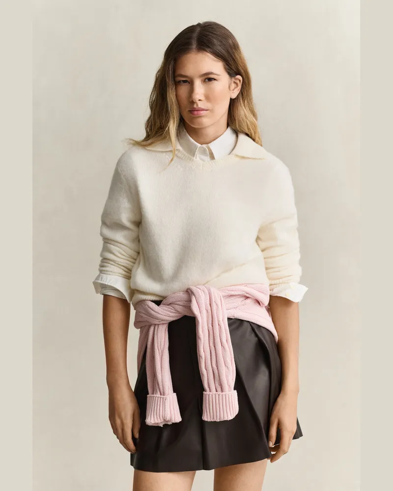 Gant Damen Gant x Yale V-Neck Pullover CREAM Cream