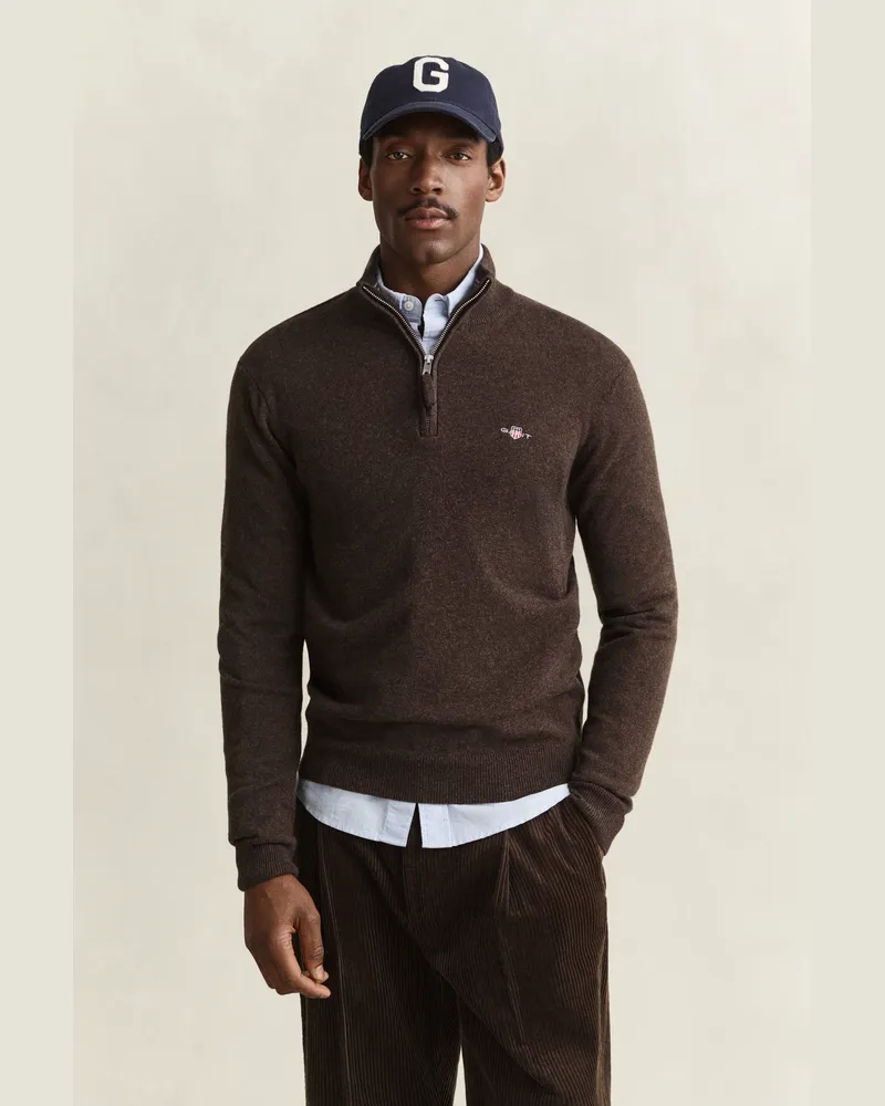 Gant Herren Troyer aus Lambswool DARK Braun MELANGE Dark