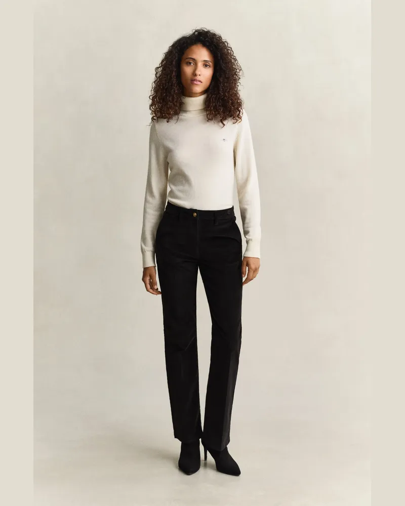 Gant Damen Ausgestellte Samthose Schwarz Schwarz