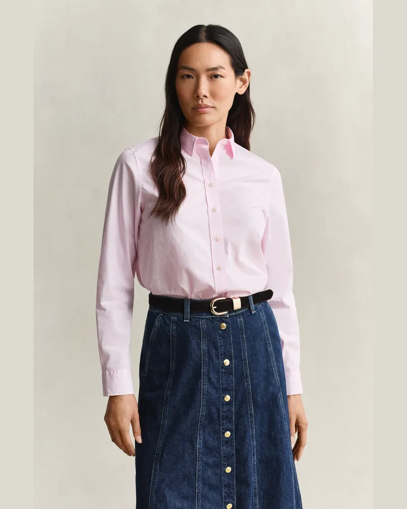Gant Damen Classic Regular Fit Popeline Bluse LIGHT Rosa Light