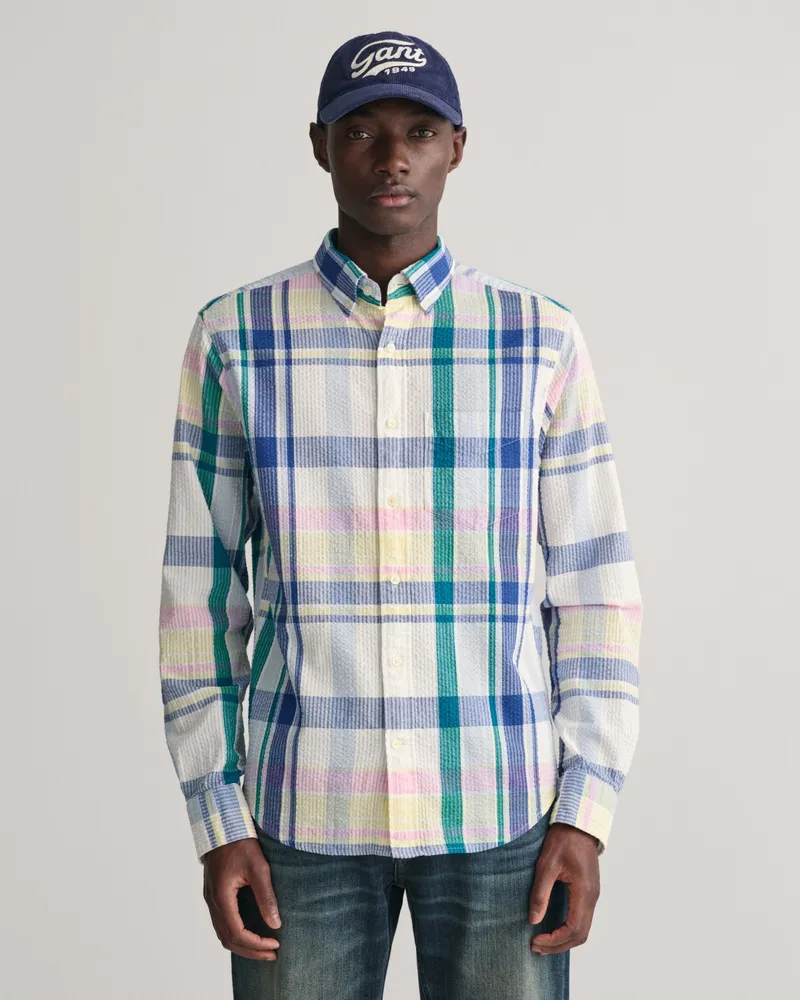 Gant Herren Regular Fit Seersucker Madras Hemd 