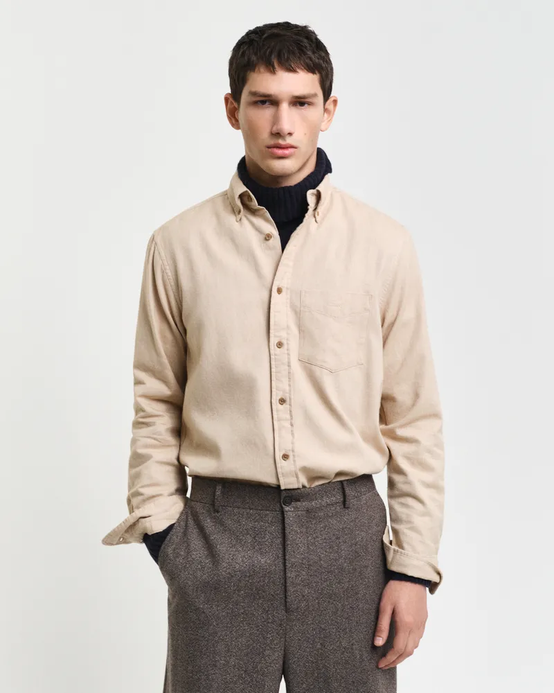 Gant Herren Herringbone Regular Fit Flanellhemd 