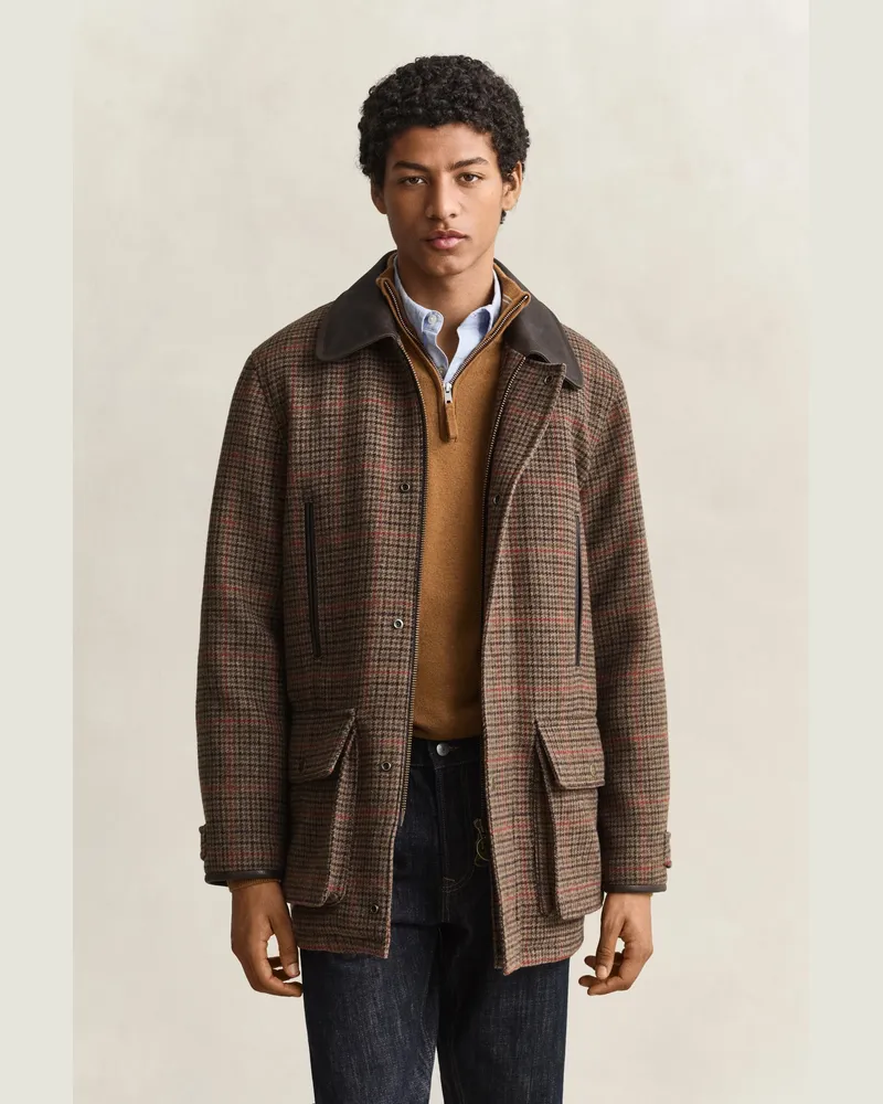 Gant Herren Decker Jacket aus englischem Tweed DARK MOSS Grün Dark