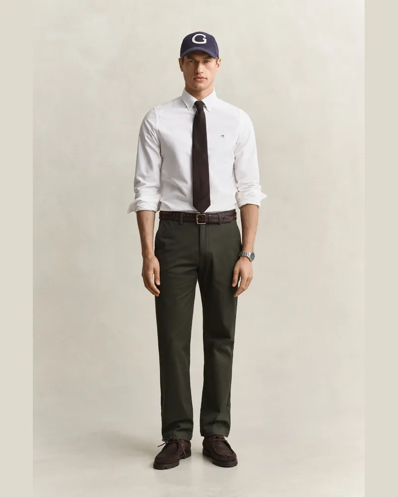 Gant Herren Elegante Regular Fit Chinohose DARK MOSS Grün Dark