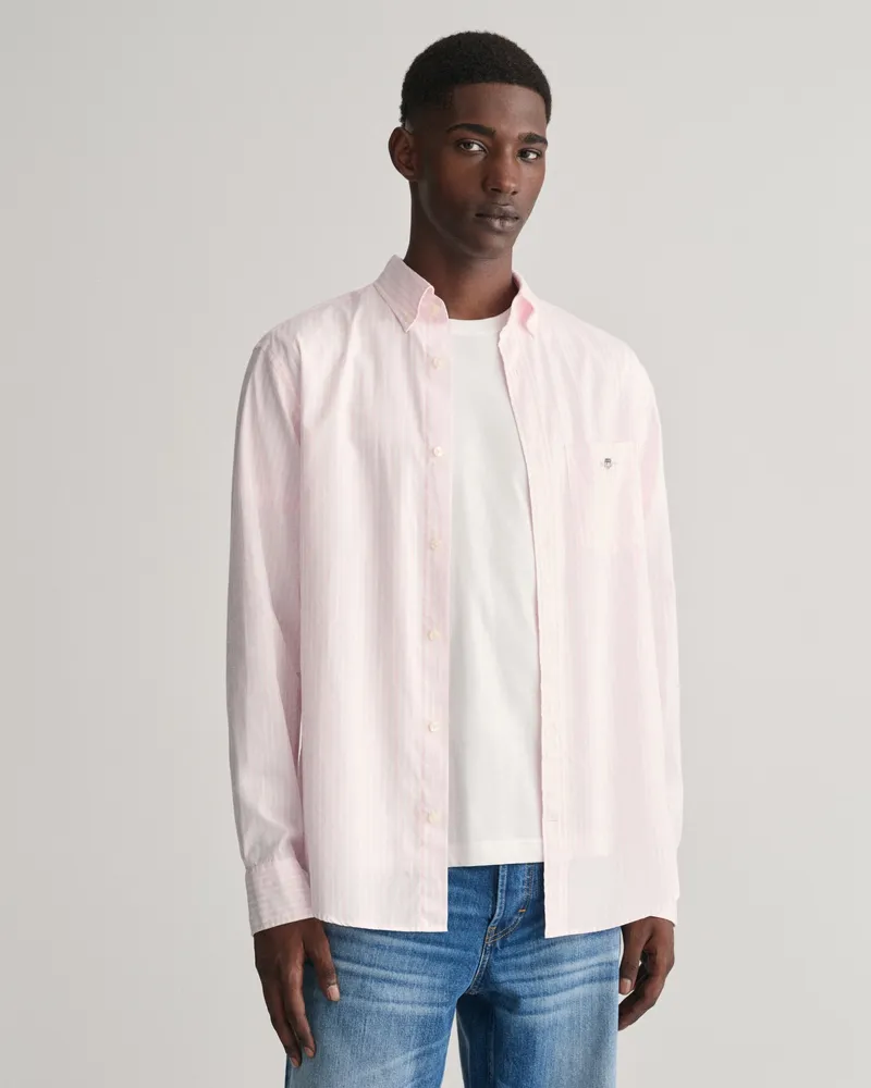 Gant Herren Regular Fit Classic Popeline Bluse mit Streifen 