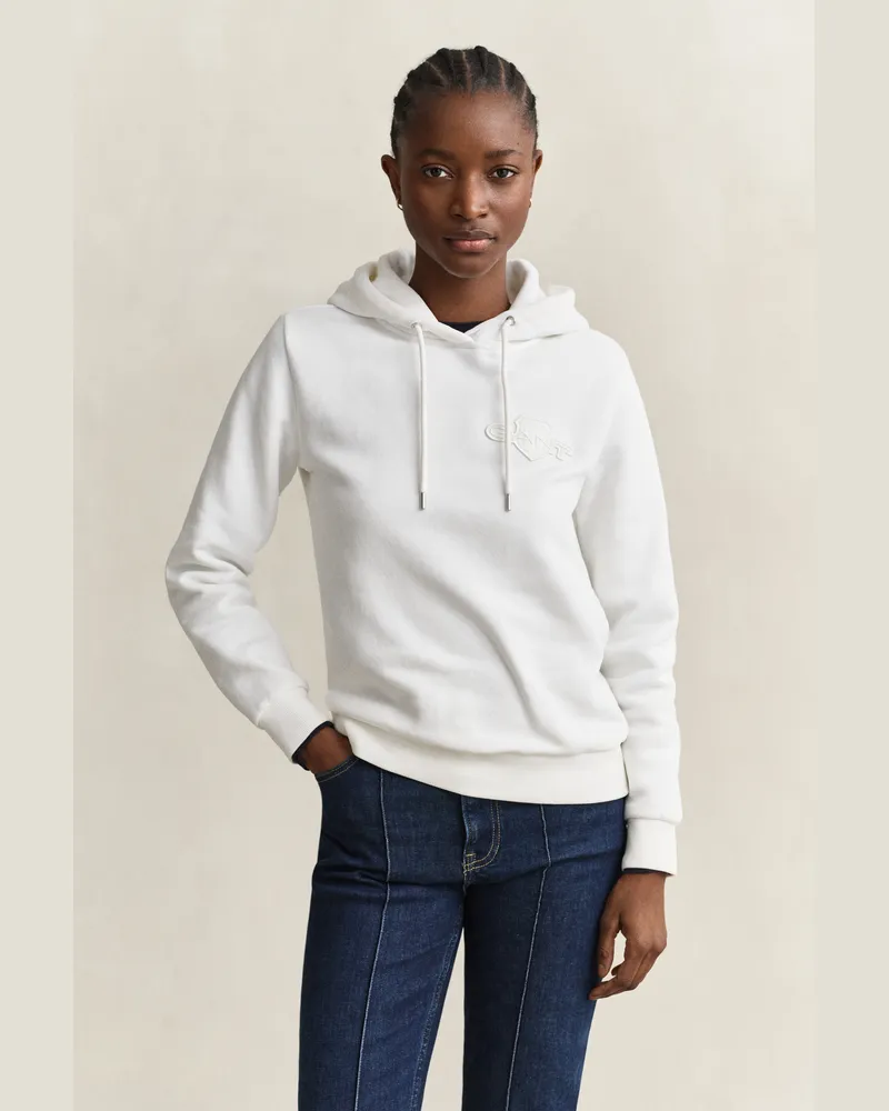 Gant Damen Tonal Shield Hoodie EGGSHELL Eggshell