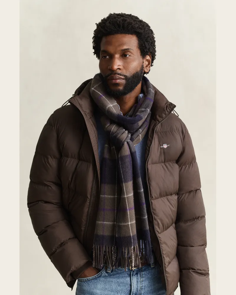 Gant Herren Karierter Schal SHADOW Braun Shadow