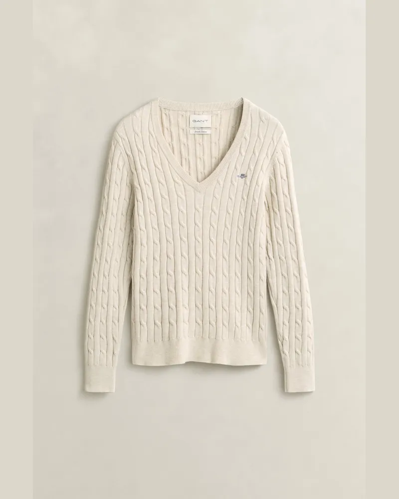 Gant Damen Classic Zopfstrickpullover FADED BEIGE Faded