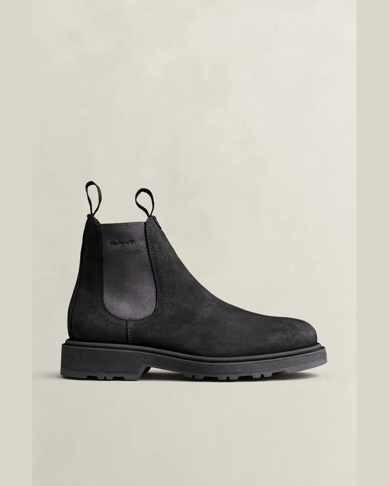 Gant Herren Blisdor Chelsea Boot aus Leder Schwarz Schwarz