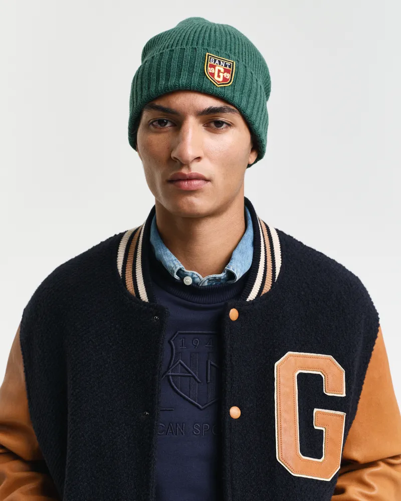 Gant Herren Woll Beanie mit Badge 