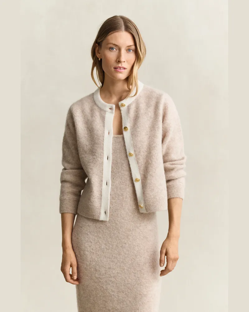 Gant Damen Strickjacke aus Alpakawollgemisch LIGHT BEIGE MELANGE Light