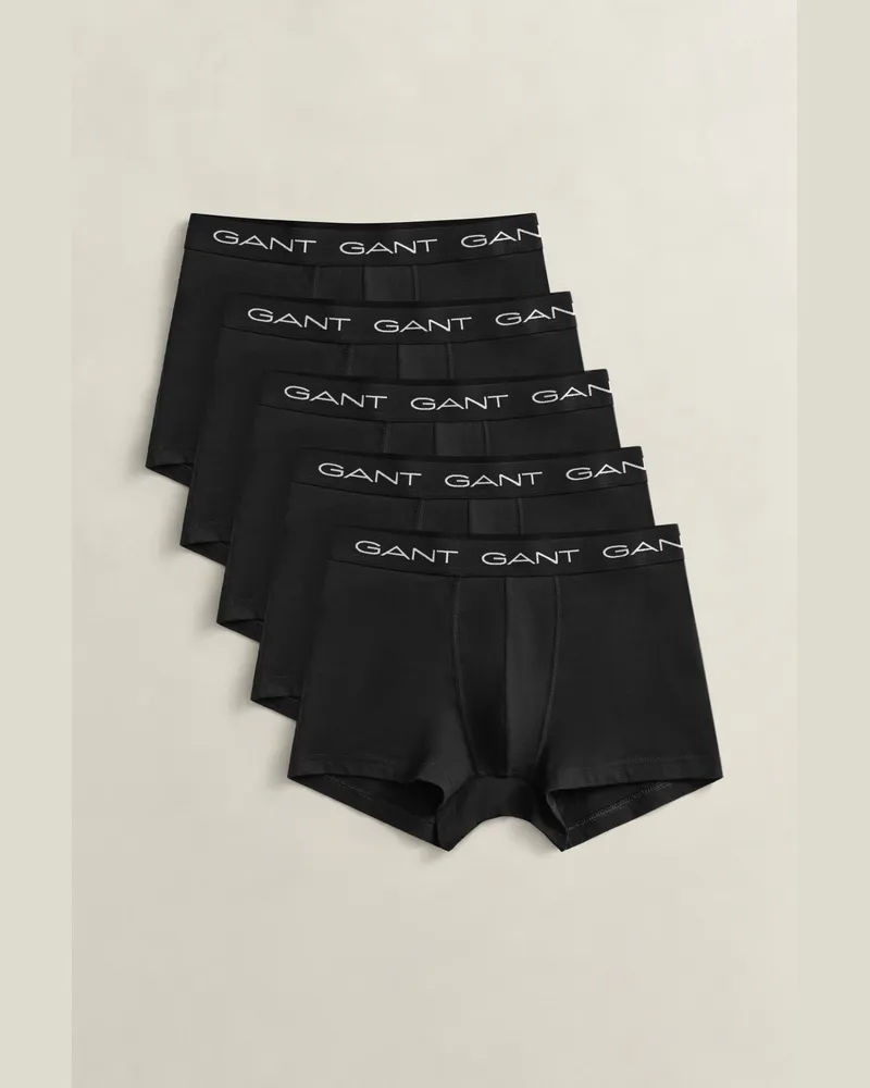 Gant Herren 5er-Pack Boxershorts Schwarz Schwarz