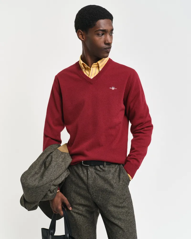 Gant Herren Superfine Lambswool V-Neck Pullover 