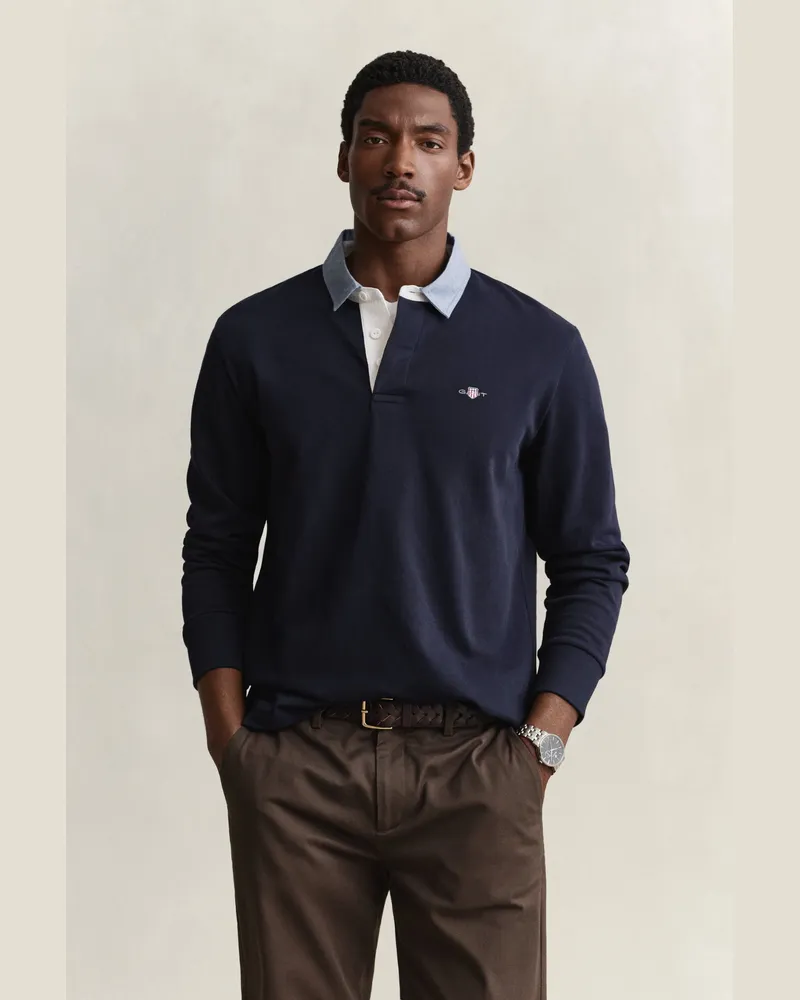 Gant Herren Classic Heavy Rugger EVENING Blau Evening