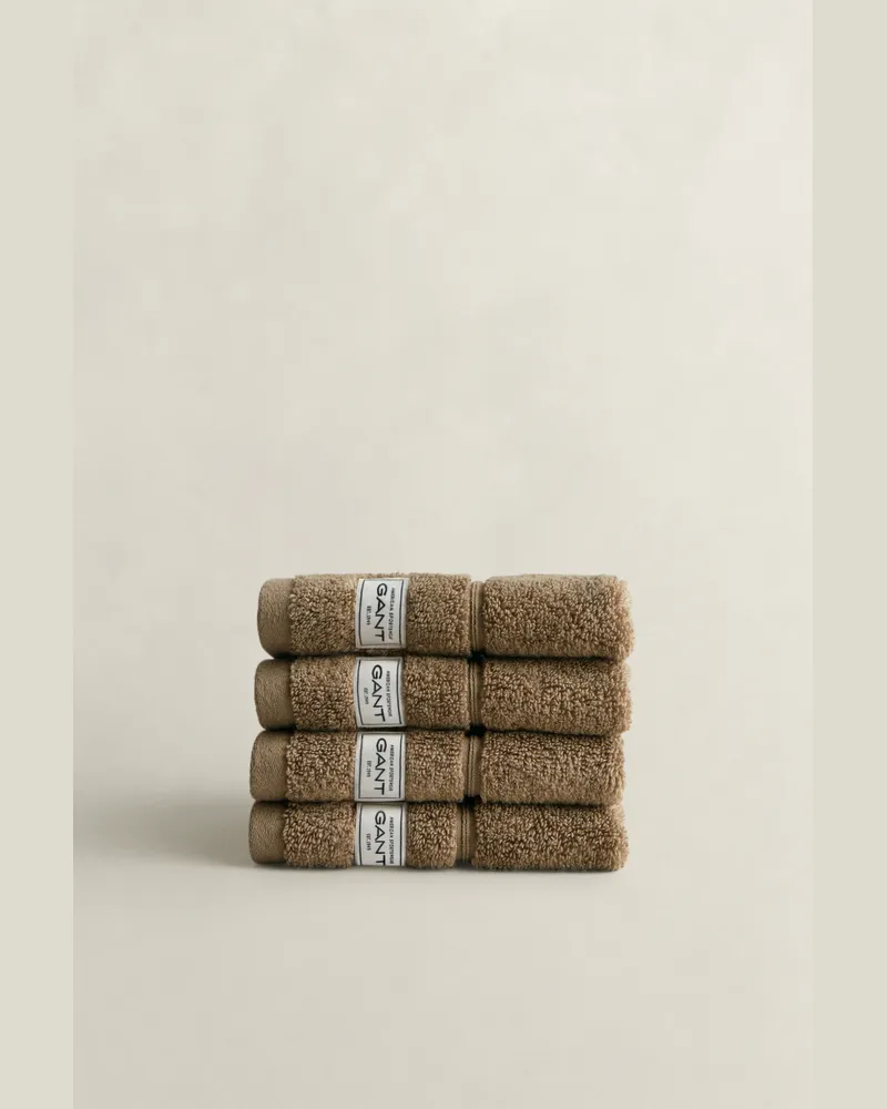 Gant Wohnaccessoires Premium Handtücher 30 x 30 im 4er-Pack COLD BEIGE Cold