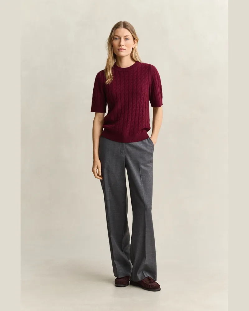 Gant Damen Hose aus Flanell CHARCOAL MELANGE Charcoal
