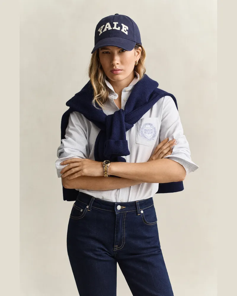 Gant Damen Gant x Yale Oxford-Bluse mit Streifen MISTY LAVENDER Misty