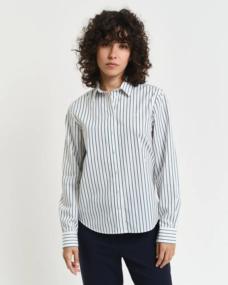 Gant Damen Regular Fit Classic Popeline Bluse mit Streifen 