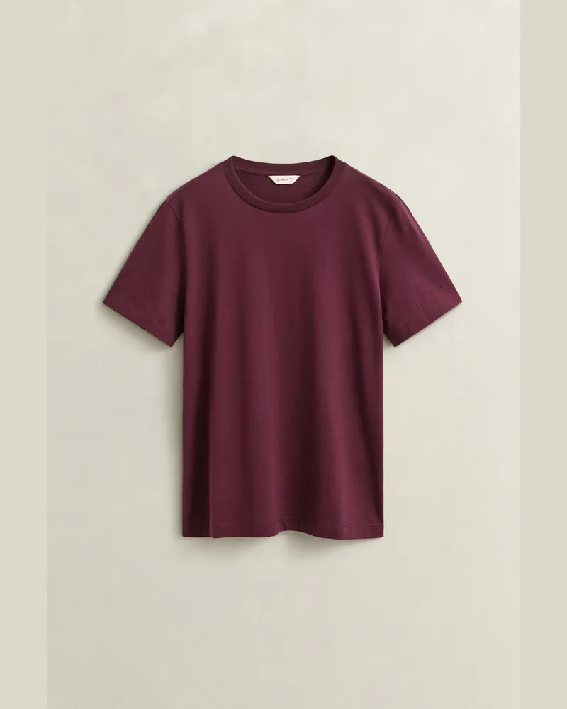 Gant Damen T-Shirt aus Pima-Baumwolle DARKENED WINE Darkened