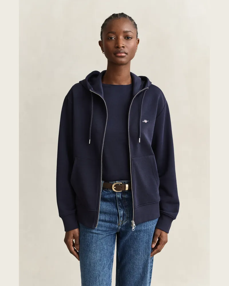Gant Damen Shield Sweatjacke EVENING Blau Evening