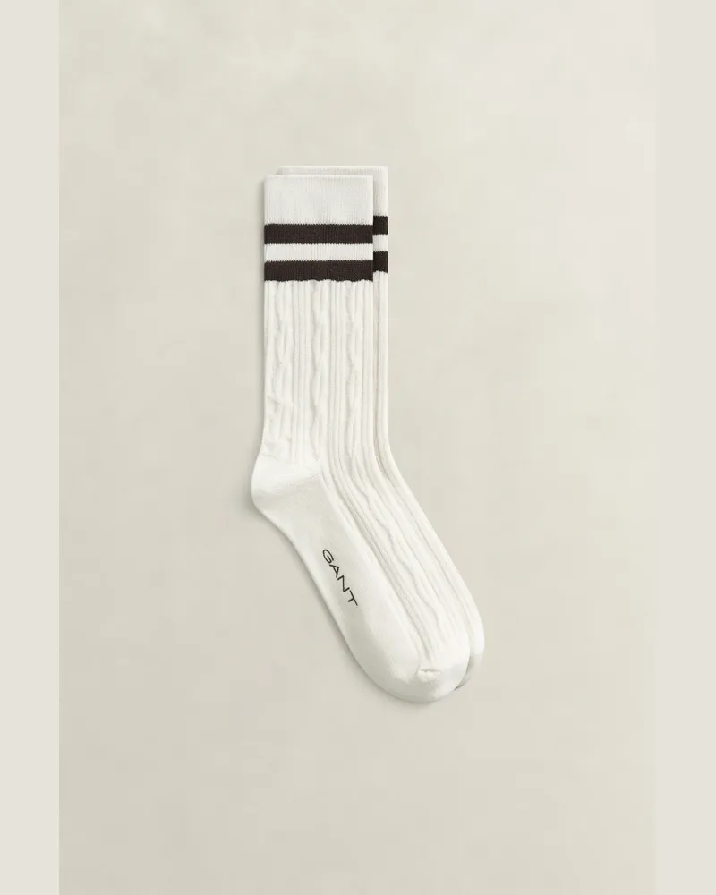 Gant Damen Sportsocken mit Zopfmuster EGGSHELL Eggshell