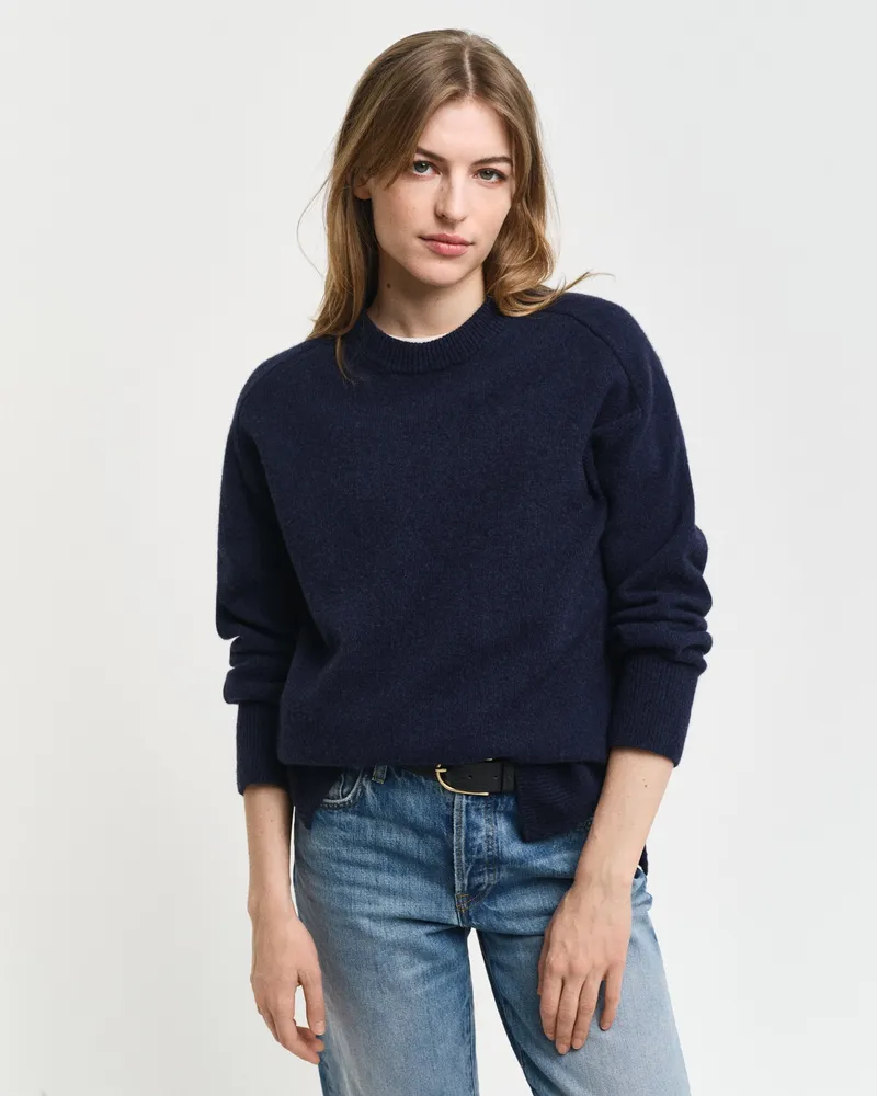 Gant Damen Herringbone Rundhalspullover mit Detail 