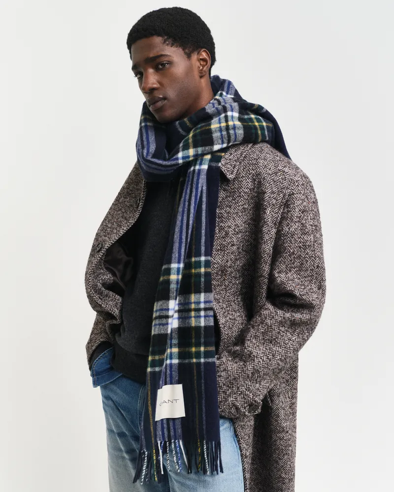 Gant Herren Tartan Schal mit Kaschmiranteil 