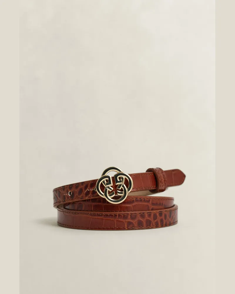 Gant Damen Croc-Effect Monogram Gürtel COGNAC Cognac