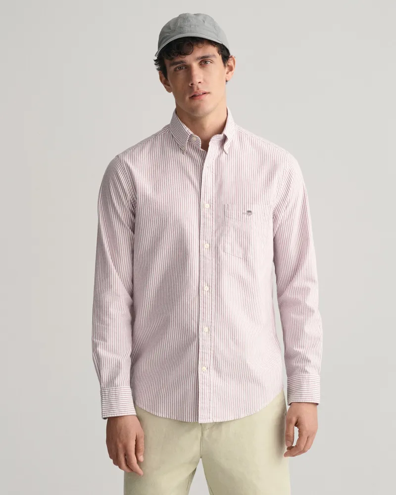 Gant Herren Regular Fit Classic Oxford-Hemd mit Banker-Streifen 
