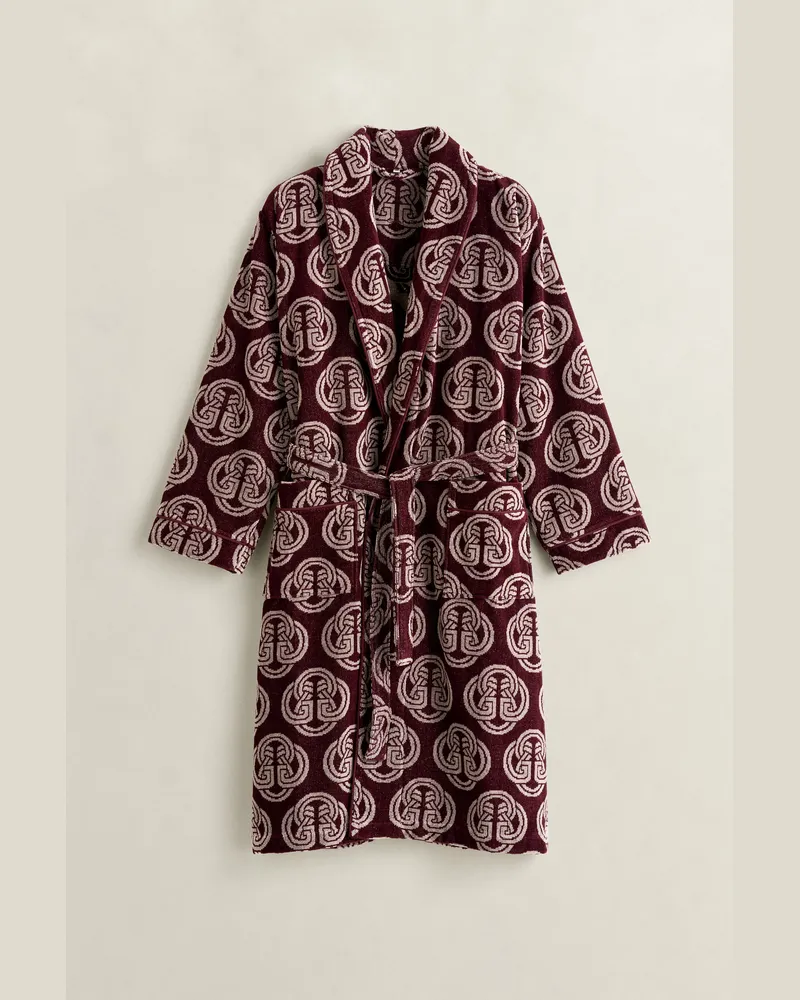 Gant Wohnaccessoires Monogram Bademantel DARKENED WINE Darkened