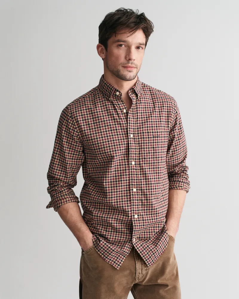 Gant Herren Leichtes Regular Fit Twill Hemd mit Vichy-Karos 