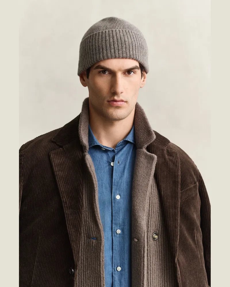 Gant Herren Kaschmir-Beanie STONE MELANGE Stone