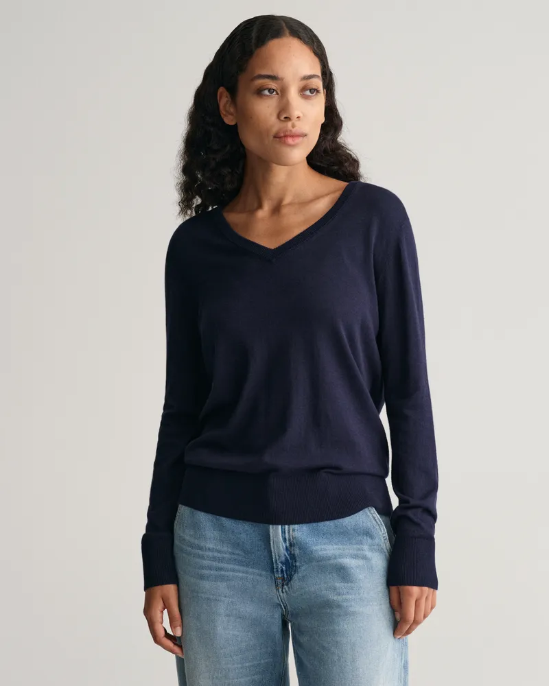 Gant Damen Feinstrick V-Neck Pullover 