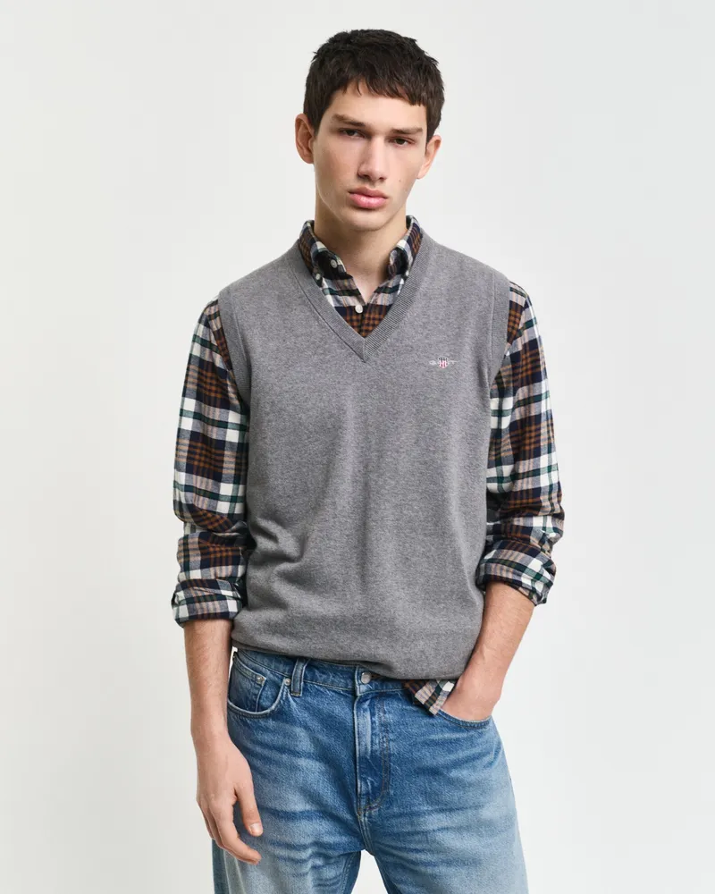 Gant Herren Classic Weste aus Baumwolle 