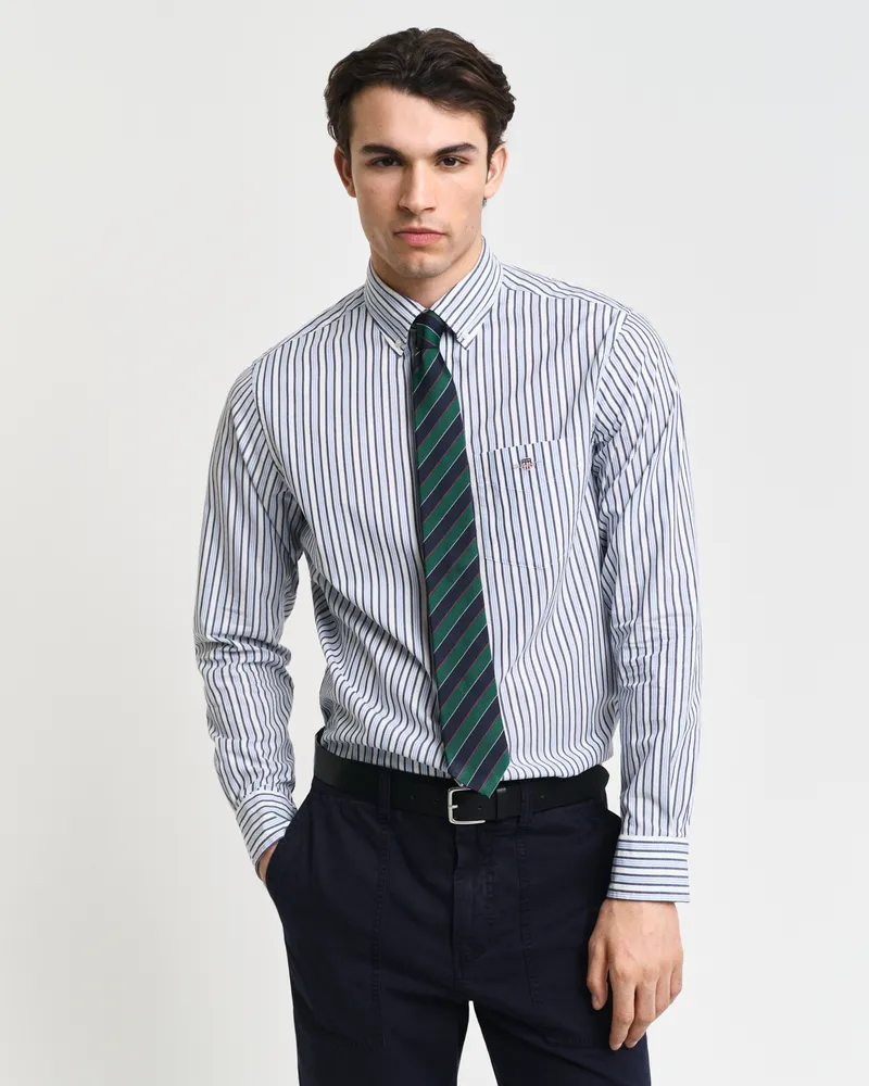 Gant Herren Regular Fit Popeline Hemd mit Streifen 