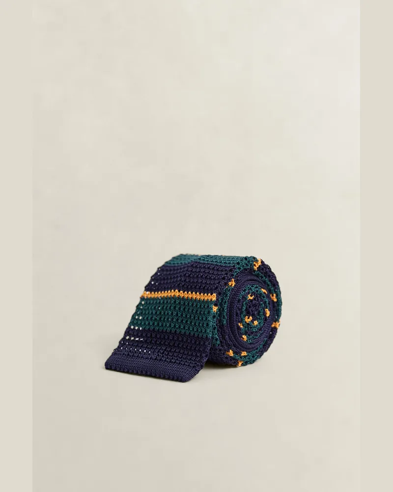 Gant Herren Gestreifte Strickkrawatte TARTAN Grün Tartan