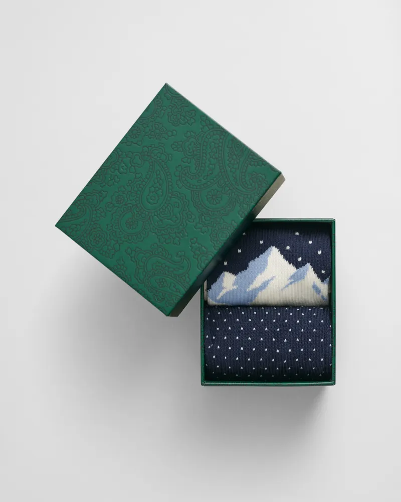 Gant Herren 2er-Pack Socken mit Ski-Print in Geschenkbox 