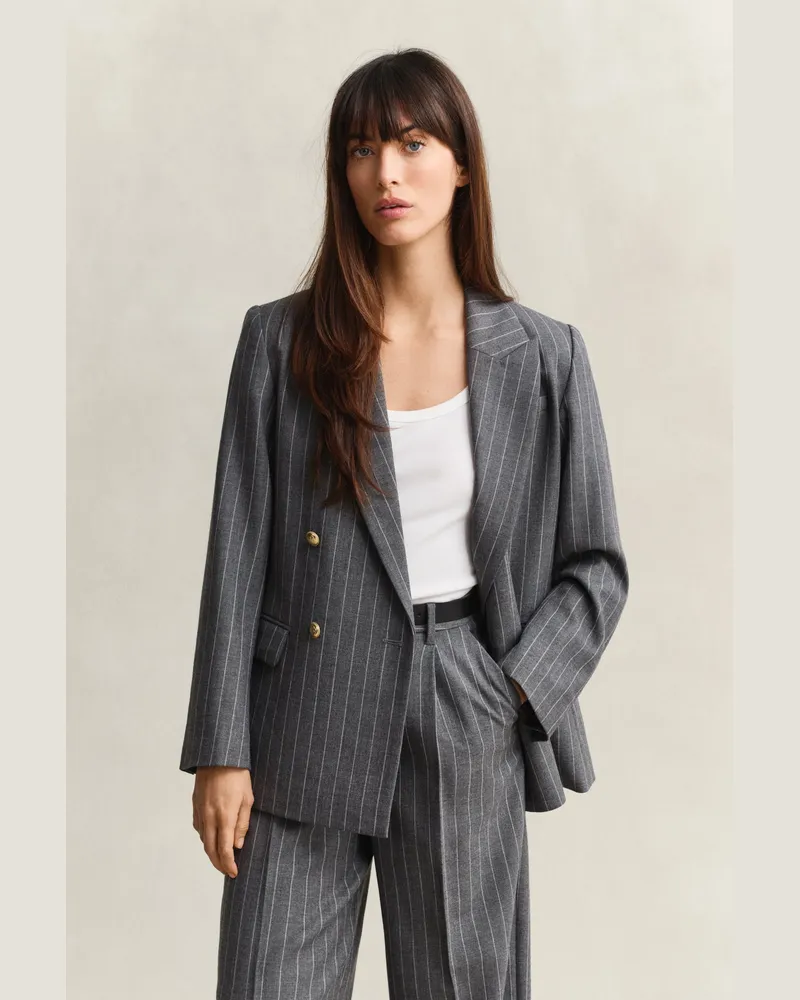 Gant Damen Pinstripe Club Blazer CHARCOAL MELANGE Charcoal