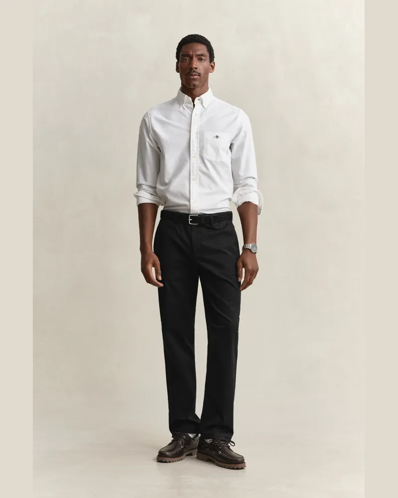 Gant Herren Elegante Regular Fit Chinohose Schwarz Schwarz