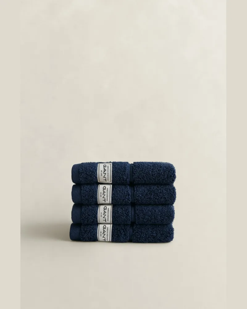 Gant Wohnaccessoires Premium Handtücher 30 x 30 im 4er-Pack MARINE Marine