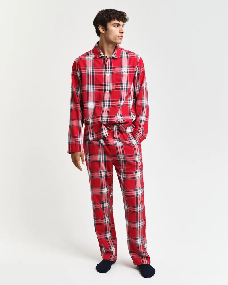 Gant Herren Flanell Schlafanzug mit Hemd und Hose in Geschenkbox