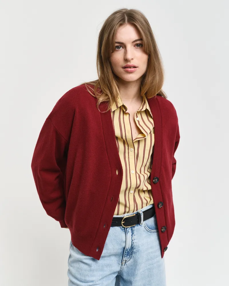 Gant Damen Superfine Lambswool Strickjacke 